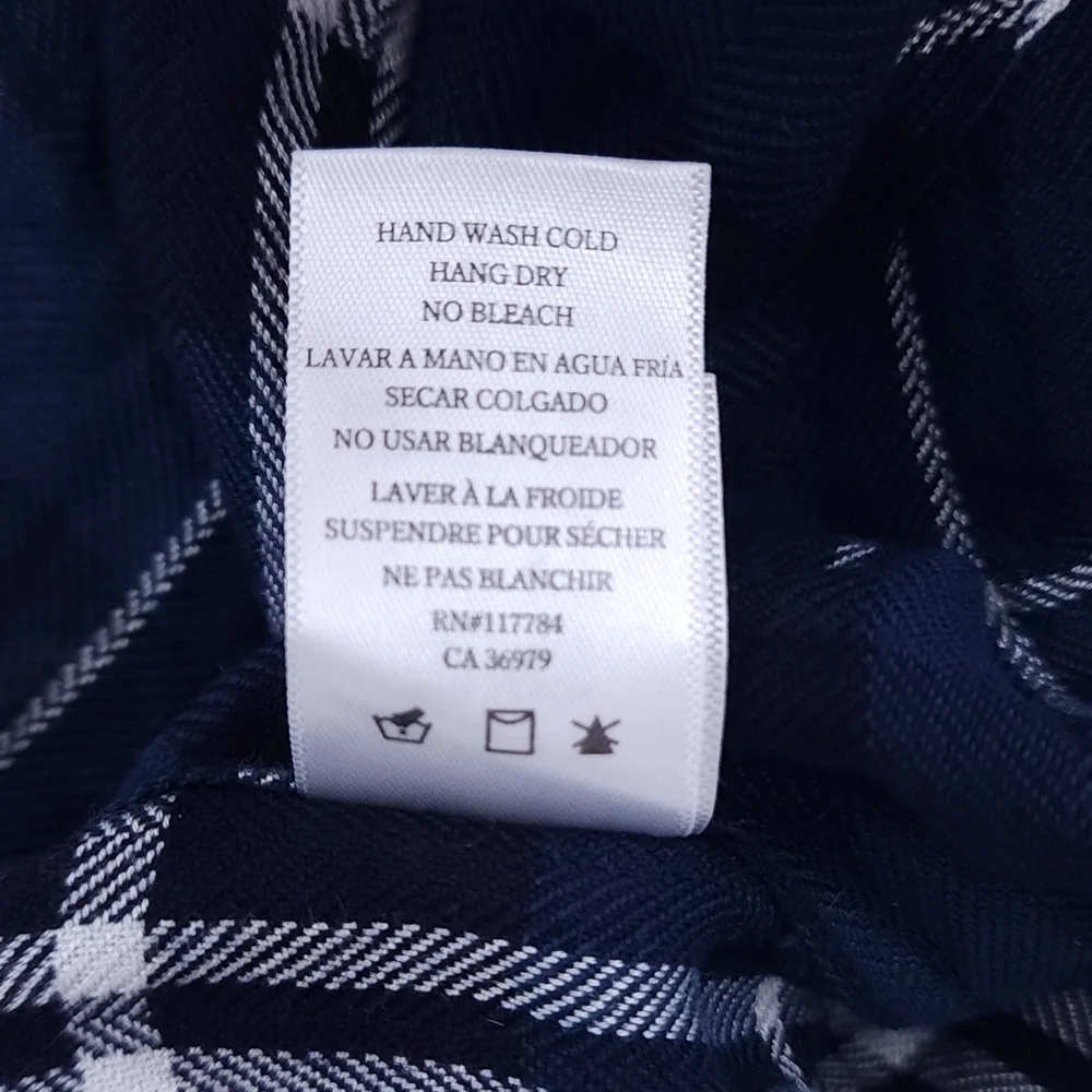 Rails Hunter Plaid Flannel Button Down Shirt in Pacific Navy Blue Small Petite - Picture 11 of 11